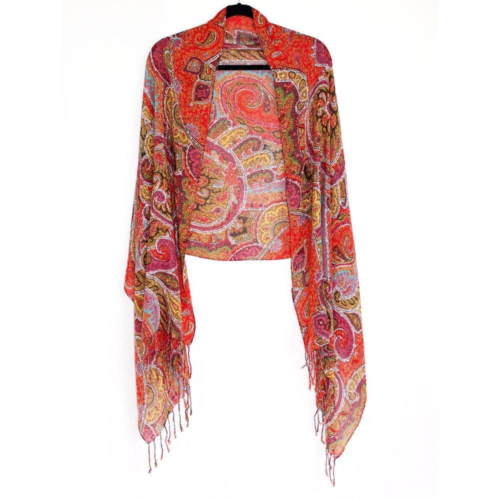 Talbots Paisley Fringe Detail Scarf
